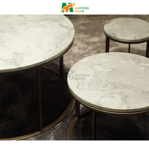 Hiện đại bằng đá cẩm thạch trắng đá tự nhiên Countertop tấm lớn cho bàn ăn Top đánh bóng travertine Mài bề mặt kết thúc cho khách sạn - Product Image 5