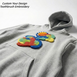 Sweat-shirt unisexe surdimensionné brodé avec un motif de brosse à dents, TKAN798D, nouveau style d'hiver, coupe ajustée, sport, 100% coton, vente en gros - Product Image 1