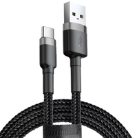 Kabel pengisi daya cepat, produk elektronik USB tipe-c, anyaman nilon 2M langsung dari pabrik