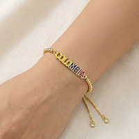 Colgante de esmalte con bandera de Colombia y Venezuela al por mayor, chapado en oro de 18 quilates, con mapa de país, conector de latón para pulseras DIY y joyería.