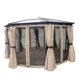 Toldo de Jardín para Patio, Gazebo Hexagonal Impermeable con Mosquitera - Product Image 1