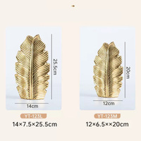 Décoration intérieure Sculpture de feuilles en céramique de luxe Vase à fleurs Décoration intérieure Accessoires pour la maison Meubles Artisanat en céramique Cadeau