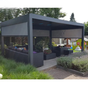 Pergola motorisée rétractable en aluminium avec toit à lames orientables et éclairage LED, pare-soleil étanche pour <span class=keywords><strong>les</strong></span> marchés du Canada et des États-Unis, prix usine - Product Image 1