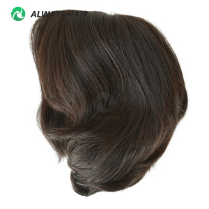 Perruque en cheveux humains européens courts et lisses de 6 pouces, densité de cheveux de 120%, perruque à dentelle frontale semi-nouée à la main - Product Image 1