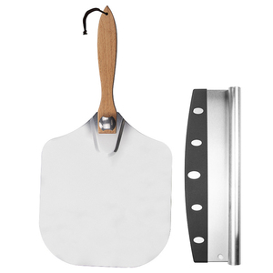 Pala para <span class=keywords><strong>Pizza</strong></span> Plegable con Mango de Madera, Espátula de Aluminio para <span class=keywords><strong>Pizza</strong></span> de 12 Pulgadas, Pala Metálica para <span class=keywords><strong>Pizza</strong></span> con Cortador - Product Image 1