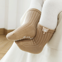 Chaussettes pour bébés et enfants en coton peigné personnalisées pour nouveau-nés et tout-petits, antidérapantes