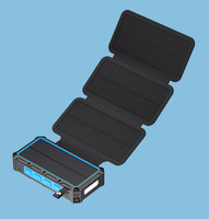 Portátil plegable al aire libre Camping Solar Phone Power Bank 20000mAh Mobile Hand Crank Display Características