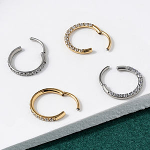 Toposh F136 titane <span class=keywords><strong>anneau</strong></span> de Segment articulé avec face avant pavé Zircons cerceau nez <span class=keywords><strong>anneau</strong></span> hélice oreille nez Septum Piercing bijoux - Product Image 4