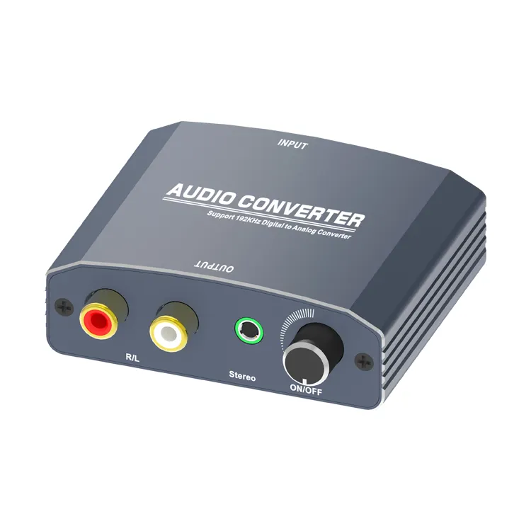 Digital to Analog +3.5mm Stereo Audio Converter with Volume Control