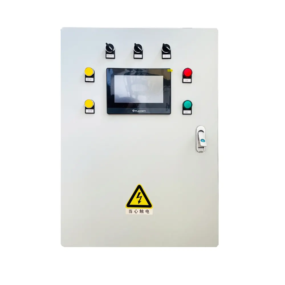 vfd control board panel organized wiring motor speed controller solar pump vfd control cabinet with plc