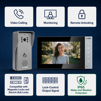 Système d'interphone vidéo 7 pouces avec écran tactile, caméra 700P, déverrouillage à distance, vision nocturne, unité extérieure IP65