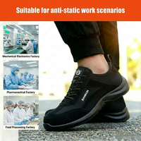 Chaussures de sécurité antistatiques ESD unisexes JIANKUN modèle 822 en daim et cuir de vachette, avec embout en acier et semelle anti-perforation respirante