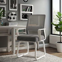 Chaise de bureau en maille métallique en gros, chaise d'ordinateur, confortable, ergonomique, accoudoirs fixes, chaise de conférence, chaise de formation
