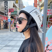 Casque de moto rétro mignon pour femmes, toutes saisons, léger, ouvert, pour scooter