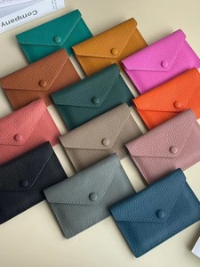 Piccolo <span class=keywords><strong>portafoglio</strong></span> da donna minimalista e sottile in vera pelle piccolo <span class=keywords><strong>portafoglio</strong></span> con portamonete e fodera in poliestere - Product Image 2