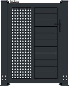 Puerta de entrada <span class=keywords><strong>Bania</strong></span> Ogrodowa y puerta lateral de jardín de aluminio, Puerta peatonal de corte por láser - Product Image 6