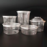 Gobelets à sauce en plastique avec couvercles à charnières Pots jetables pour traiteur Portions de condiments Soufflés pour vinaigrette