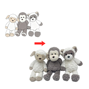 Lamb/Bò/khỉ/Gấu Plush Thú nhồi bông đồ chơi với vật liệu bông - Product Image 1