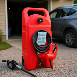 Tanque de transferencia de combustible de 15 galones con ruedas y bomba autocebante de 220V para almacenamiento de gasolina y diésel en vehículos, ATV y coches. - Product Image 2
