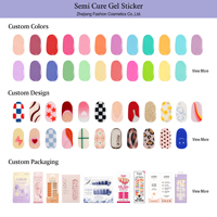 Autocollants semi-durcis pour ongles, design de Noël, couvrance totale, application facile, colorés, les plus vendus, pour fournisseurs OEM/ODM