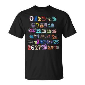 Number Lore 1 30 T-Shirt pour enfants et adultes, unisexe, drôle, avec chiffres mathématiques, design graphique, cadeau pour les amateurs de mathématiques - Product Image 1