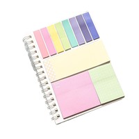 Lot de notes autocollantes indexées de couleurs assorties compatibles avec les classeurs, motifs dégradés/mixtes (grille/bulles/à rayures) pour mémos