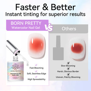 BORN PRETTY TPO-freier Klarer Blooming <span class=keywords><strong>Gel</strong></span> Nagellack mit individuellem Logo, ablösbarer UV/LED Aquarell-Nagelkunst-<span class=keywords><strong>Gel</strong></span> für Marmor-Effekt - Product Image 5