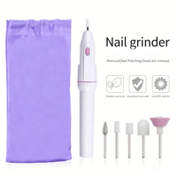 Kit de perceuse à ongles portable avec 5 embouts de ponçage, outil professionnel de manucure et pédicure pour le nail art