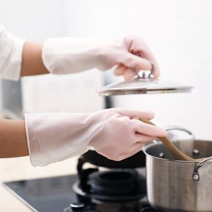 Guantes para lavar platos para mujer, impermeables, 30 cm de longitud, para limpieza de cocina, tareas domésticas, lavandería - Product Image 1