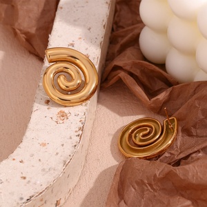 Factory <strong>Supply</strong> Hot Sale Hollow Spiral Conch Earrings <strong>Cheap</strong> Stainless Steel <strong>Jewelry</strong> Discount Stainless Steel <strong>Jewelry</strong> - Product Image 5