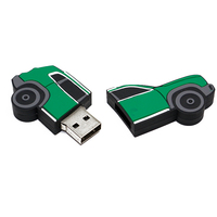 Clé USB 2.0 en PVC en forme de voiture de dessin animé, design taxi, cadeau promotionnel