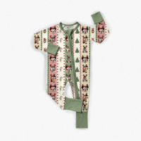 Pyjama Confortable en Bambou Personnalisé, Combinaison Bébé en Bambou à Fermeture Éclair, Grenouillère Bébé Convertible à Fermeture Éclair