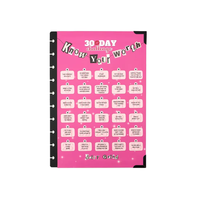 Agenda quotidien 2026 en cuir et papier, couverture rigide, reliure à disques, dos en plastique durable, carnet cadeau