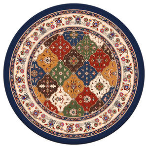 Alfombra Redonda de Patchwork, Fibra de Poliéster Antideslizante, para Sala de Estar, Dormitorio, Estudio, Decoración del Hogar, Patrón Geométrico, Multicolor - Product Image 2