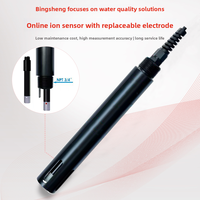 Sonde de qualité de l'eau en ligne avec capteur d'ions remplaçable, détecteur d'ammoniac, d'azote, de nitrite, de fluorure, de calcium, de plomb, de cuivre, d'argent, RS485