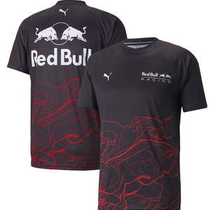 Camiseta de Moda Verano Estilo Europeo y Americano para Hombre, Versátil con Impresión 3D de la Serie Red Bull, Código Transfronterizo para Carreras, Color Sólido - Product Image 1