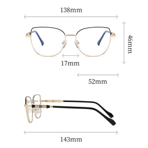 <span class=keywords><strong>2025</strong></span> New Thời Trang kim loại kết hợp chống Blue Ray máy tính kính quang học chất lượng cao phụ nữ lớn vuông kim loại khung kính mắt - Product Image 5