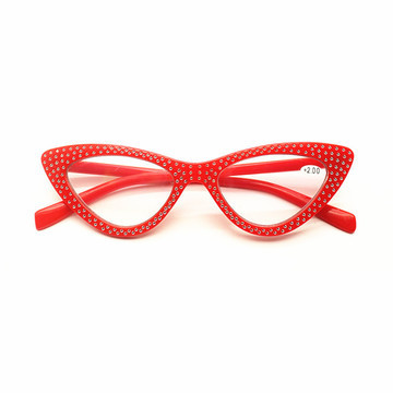 Women Cat Eye Reading Glasses Presbyopic Eyeglasses Female Hyperopia Eyewear Fashion Spectacles With Rhinestone +1.0 to 3.5