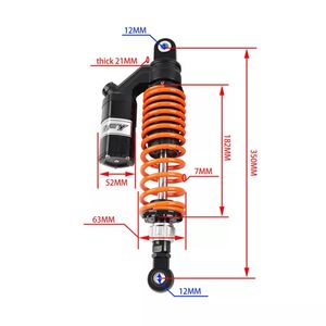 Amortiguador de amortiguación ajustable de 340mm, 350mm, 360mm para HONDA CD250 <span class=keywords><strong>YAMAHA</strong></span> <span class=keywords><strong>XMAX</strong></span> 125CC XRM WAVE SMASHRAIDERJ XRM <span class=keywords><strong>125</strong></span> 110 Smash - Product Image 4