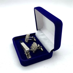 Bán Buôn Mens Biểu Tượng Tùy Chỉnh Khuy Măng Sét Chủ Đen Đỏ Xanh Nhung Cuff Liên Kết Lưu Trữ Hiển Thị Trường Hợp Hộp - Product Image 5