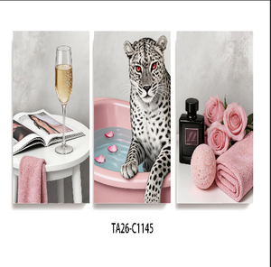 Tableau mural abstrait Glam Pink Bathtub, impression <span class=keywords><strong>sur</strong></span> toile encadrée, peinture Pop Art personnalisée pour la décoration intérieure - Product Image 2