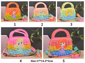 2022 new mouse queen crossbody silicone push pop bubble fidget toy pop itting borse per bambine - Product Image 4