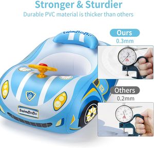 <span class=keywords><strong>Piscina</strong></span> Gonfiabile per Bambini a Forma di Auto Personalizzata - Auto Sportiva Blu con Tettuccio Parasole Regolabile e Sedile di Sicurezza - Product Image 5