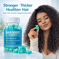 Gummies pour la croissance des cheveux en marque privée, gummies à la biotine et aux vitamines pour stimuler la croissance des cheveux, renforçer et nourrir des cheveux sains, fabrication OEM ODM