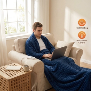 Coperta Elettrica KH in <span class=keywords><strong>Pile</strong></span> Corallo Impermeabile con <span class=keywords><strong>Telecomando</strong></span> 160x130cm per Uso Domestico Quattro Stagioni - Product Image 5