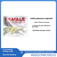 Vibromasseur liquide pour l'amélioration féminine avec lubrifiant à base d'extraits végétaux, pack de 2 capsules pour l'amélioration du plaisir féminin
