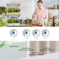 Système de jardinage hydroponique d'intérieur en bambou avec lumière de croissance LED à spectre complet, 32 modules, jardinière électronique intelligente pour la maison et la cuisine