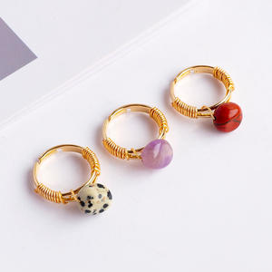 Bague en <span class=keywords><strong>pierre</strong></span> naturelle roulée, vente en gros d'usine, tendance mode pour femmes et hommes, collection guérison, cadeau quotidien - Product Image 4