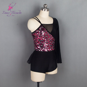 18590 Borgogna paillettes e spandex nero di usura di ballo per le ragazze e le donne <span class=keywords><strong>Jazz</strong></span> & Tap costumi di danza - Product Image 3