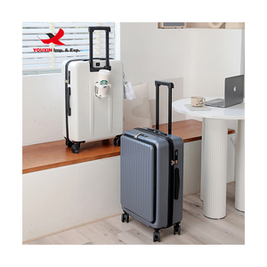 Gift Custom Factory Wholesale Customize Waterproof Travel Luggage Box Hook USB Luggage with Cup Holder Laptop Compartment - Product Image 1